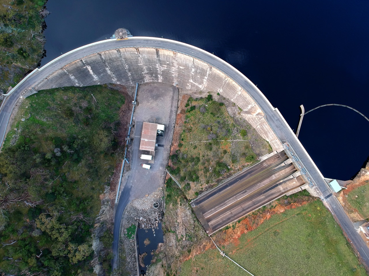 Aerial view of Myponga Reservoir in South Australia
